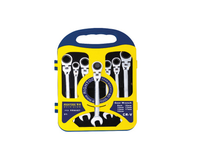 7pc棘轮活动头两用扳手组套